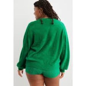 AERIE Fuzzy Green Sweater